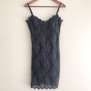 Free People Navy Lace Bodycon Minidress